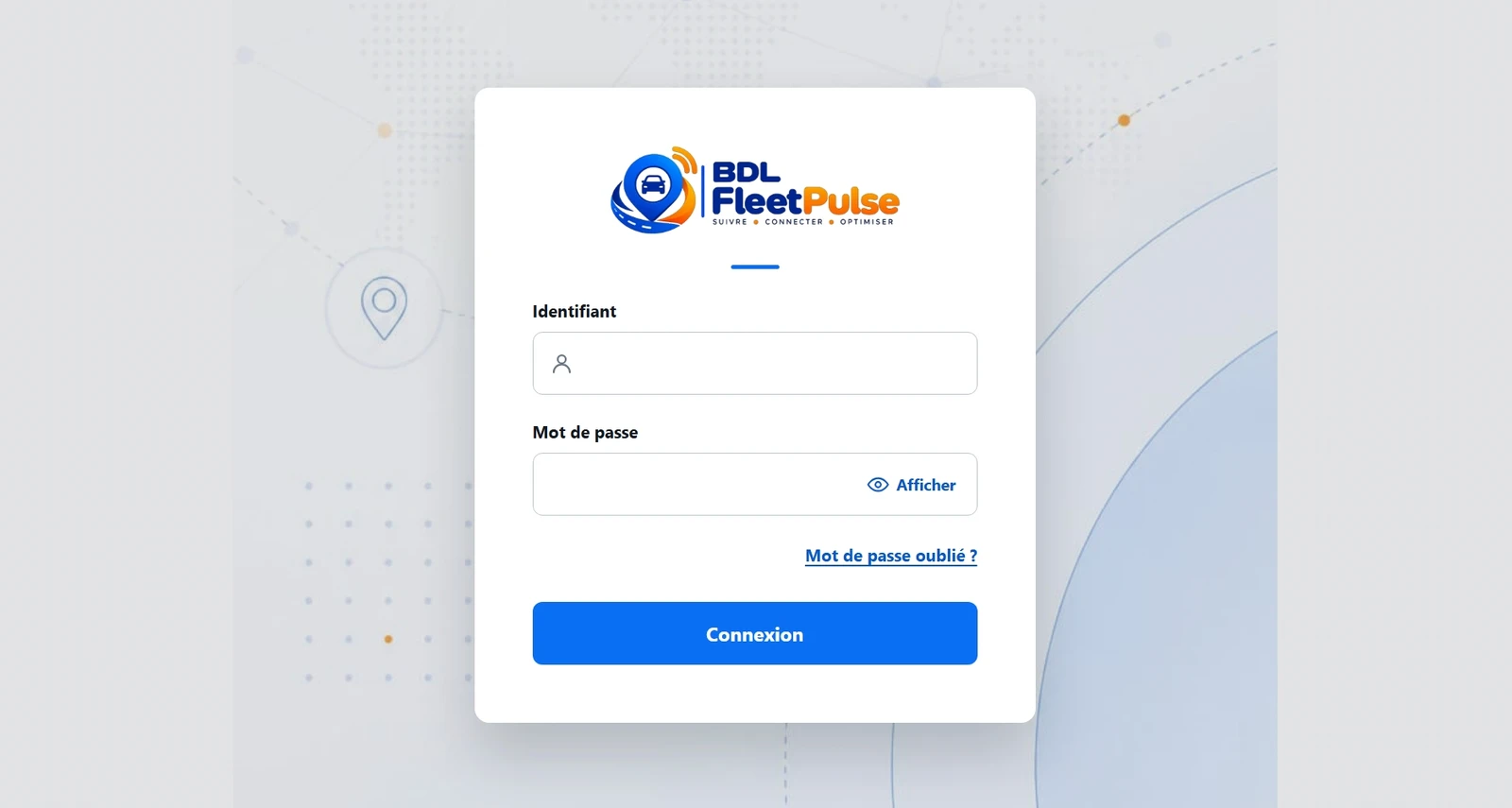 L’accès à l’espace client FleetPulse.