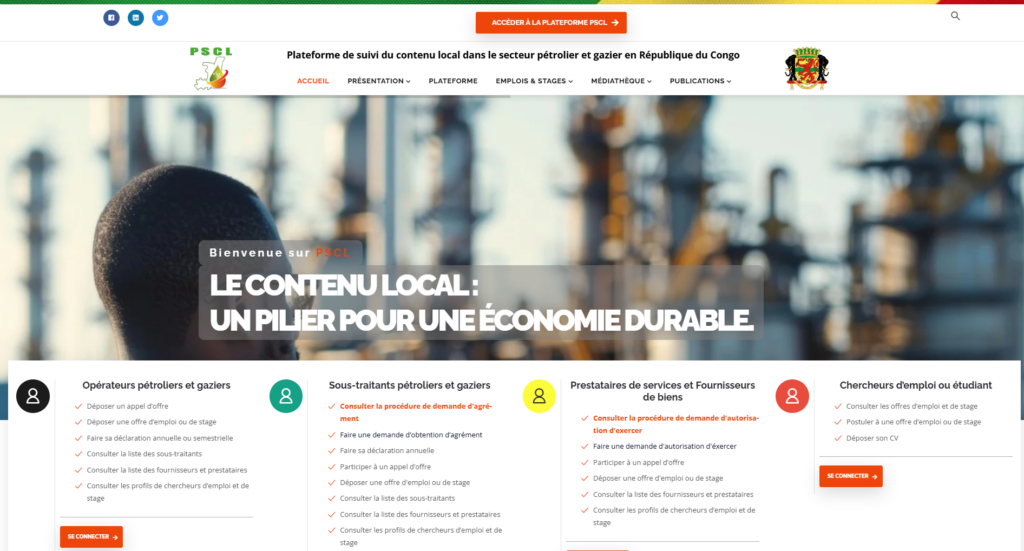 Conception d’une plateforme de suivi du contenu local dans le secteur pétrolier et gazier